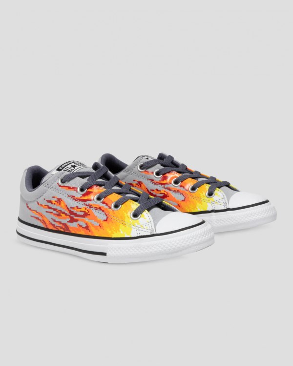 Converse Chuck Taylor All Star Street Digi Flame Grå Gul Sko Danmark - Converse Lave Sneakers Børn -